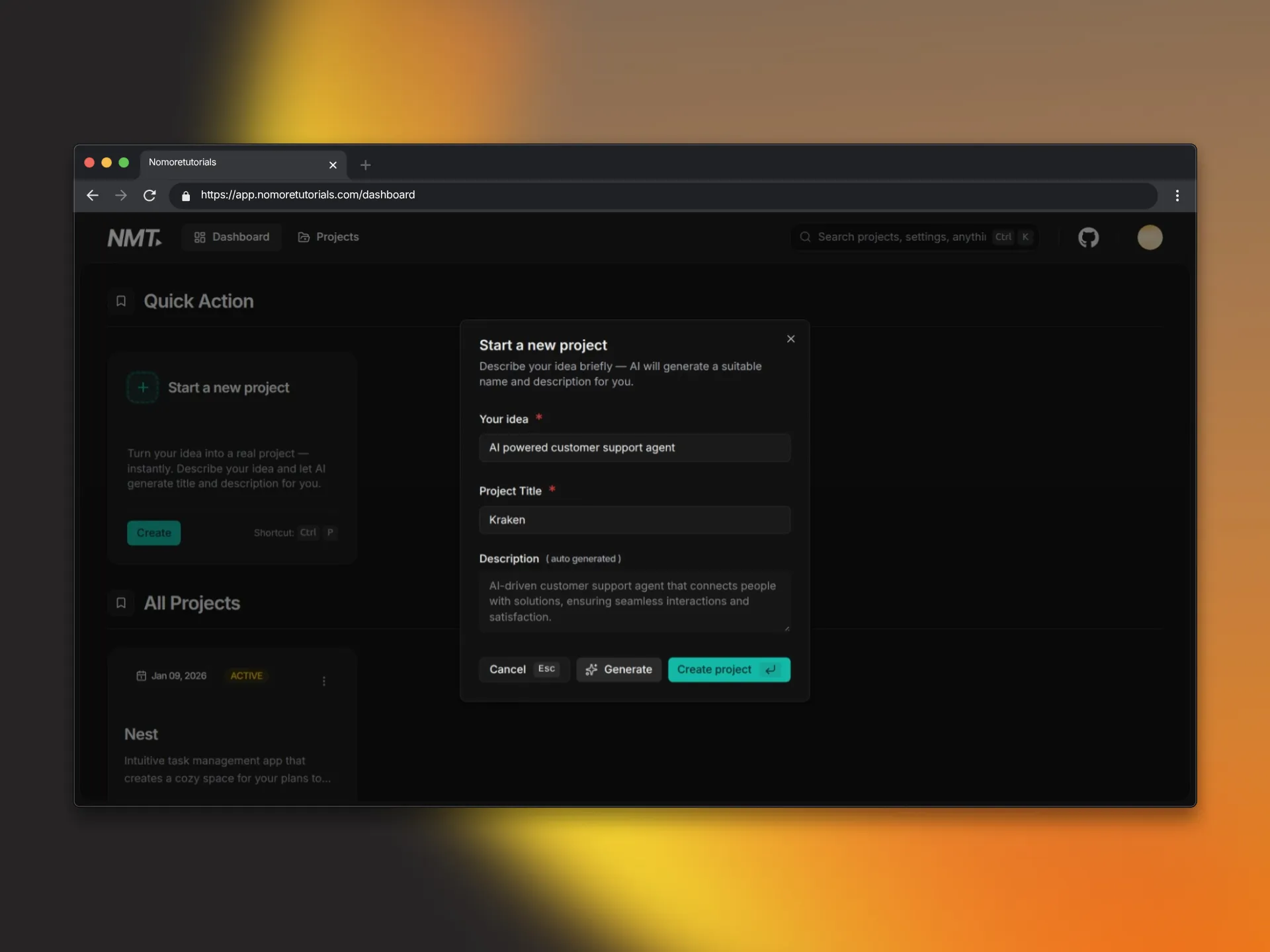 NoMoreTutorials project screenshot 2