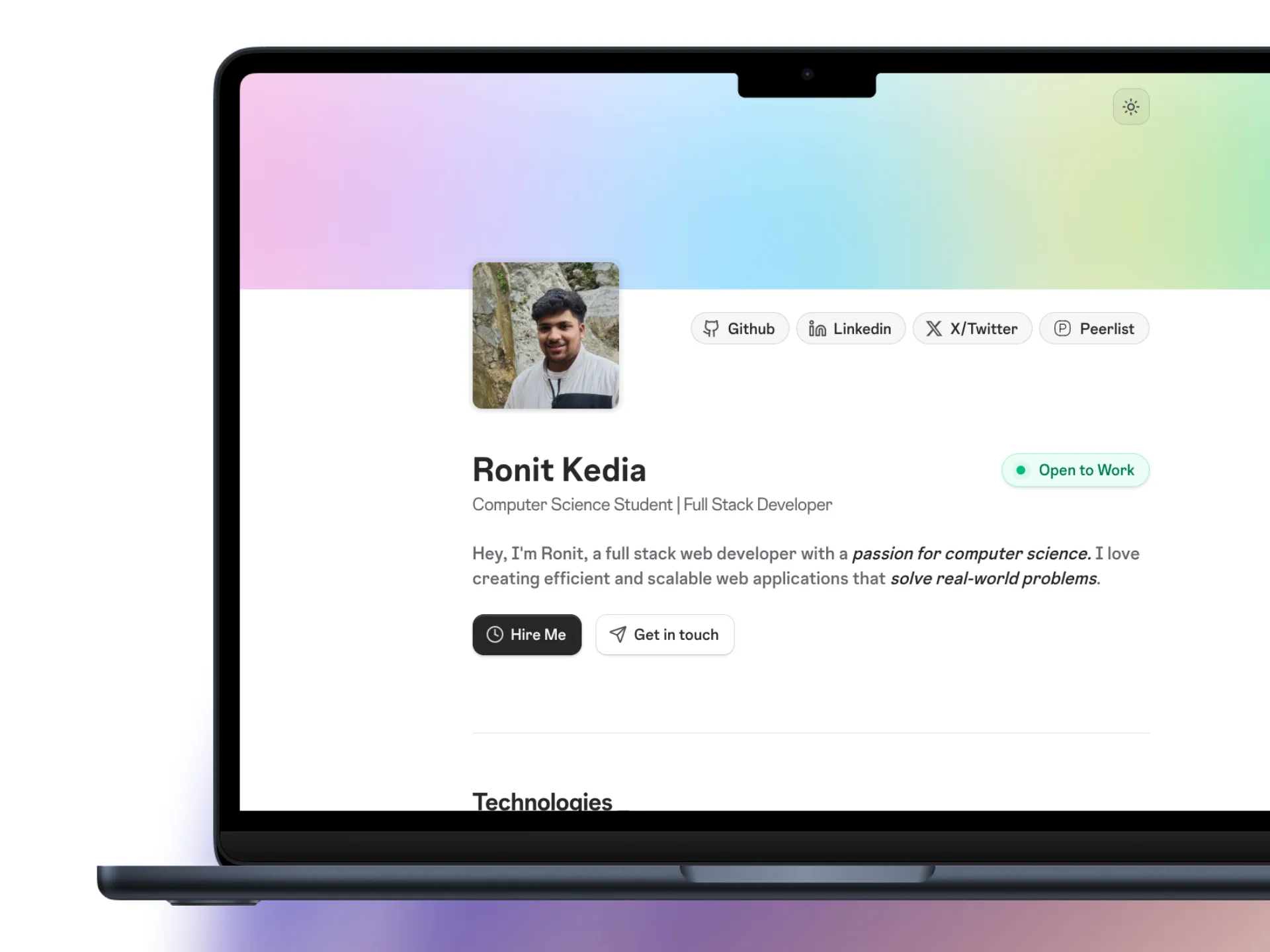 Crazyfolio project screenshot 3